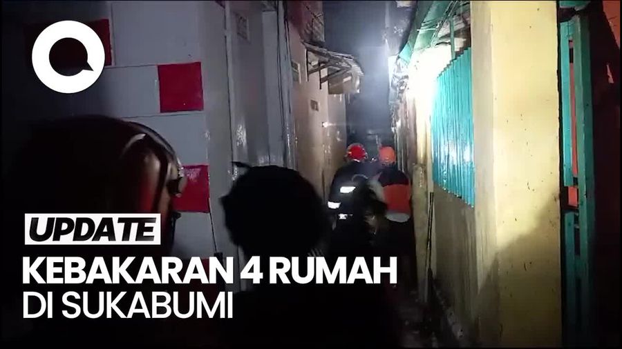 4 Rumah di Kawasan Padat Penduduk Sukabumi Terbakar, 1 Orang Terluka