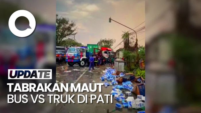 Penampakan Kecelakaan Maut Bus Vs Truk di Pati, 6 Orang Tewas