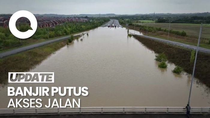 Video: Akses Jalan di Inggris Lumpuh Gegara Banjir