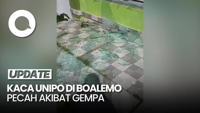 Penampakan Kaca Universitas Pohuwato Pecah Akibat Gempa M 6,4 Gorontalo