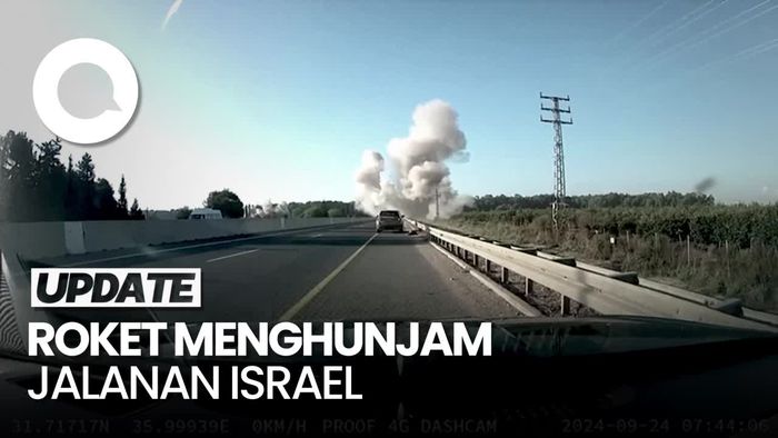 Video Detik-detik Roket Menghunjam di Jalanan Israel