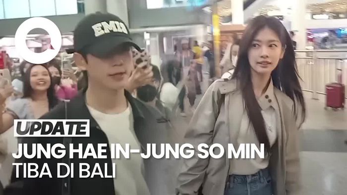 Video: Momen Jung Hae In-Jung So Min Tiba di Bali, Disambut Riuh Penggemar