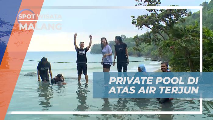 Menikmati Private Pool Alami di Atas Air Terjun Banyu Anjlok, Malang