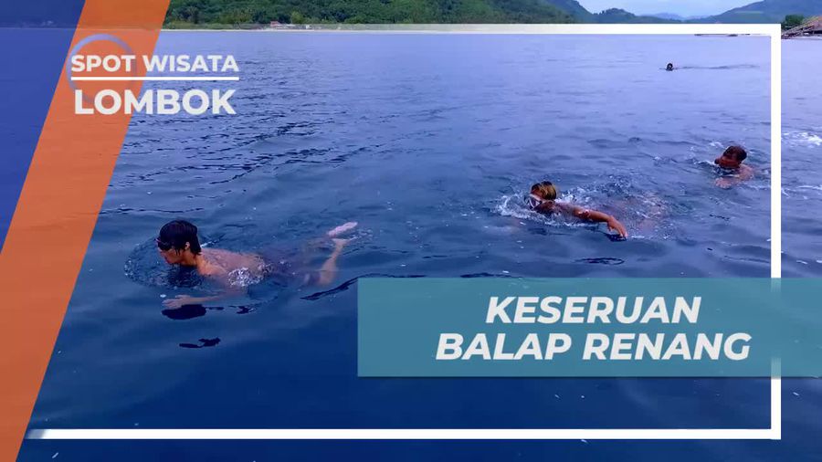 Keseruan Mengikuti Balap Renang di Lombok