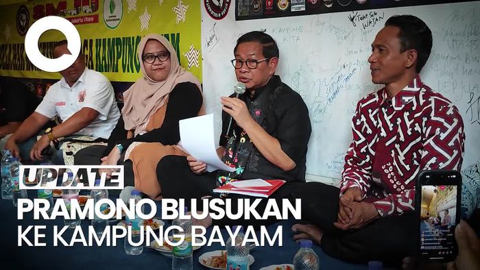 Video Momen Pramono Anung Sapa Warga Kampung Bayam Bareng Eks Timses Anies