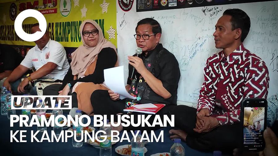 Video Momen Pramono Anung Sapa Warga Kampung Bayam Bareng Eks Timses Anies