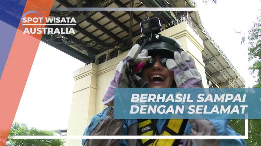 Menyelesaikan Rappeling dengan Selamat di Story Bridge, Australia
