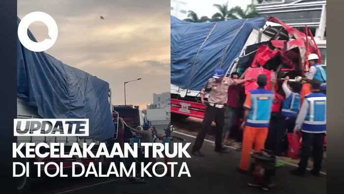 Video: Sopir Truk Tewas Terjepit dalam Kecelakaan di Tol Dalam Kota