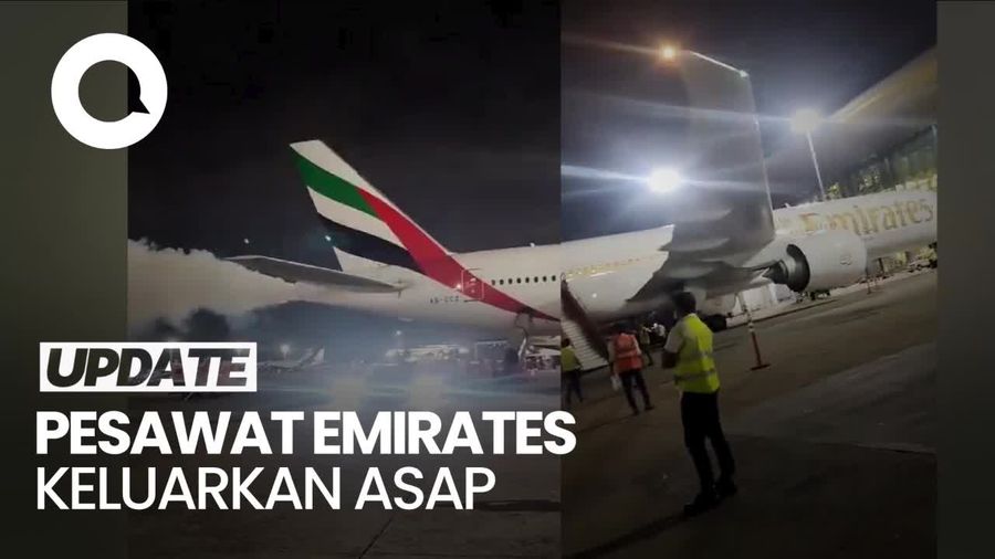 Video Pesawat Emirates Berasap saat Isi Bahan Bakar di India, Penumpang Dievakuasi