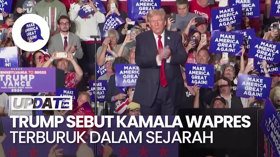 Video: Momen Trump Hina Kamala Harris saat Kampanye