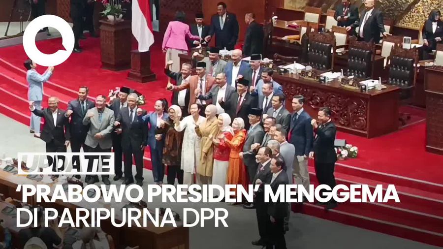 Video: Prabowo Presiden Menggema Sebelum DPR Gelar Paripurna Terakhir