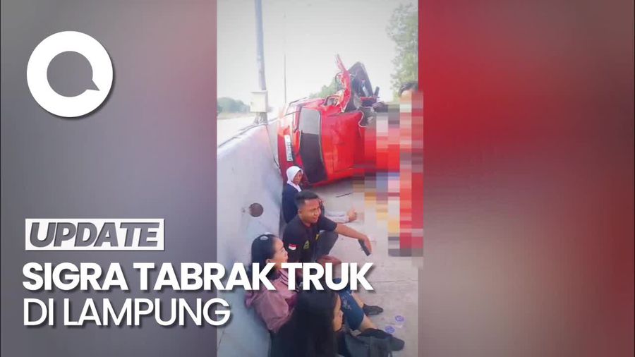 Penampakan Ringseknya Sigra Seusai Hantam Truk di Tol Lampung, 2 Orang Tewas