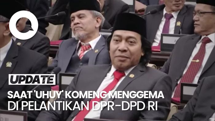 Video: Momen Teriakan Uhuy saat Komeng Disorot di Pelantikan DPR-DPD