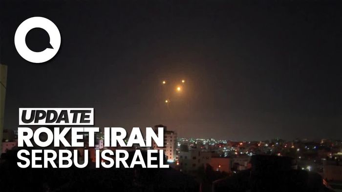 Video Roket-roket Iran di Langit Israel Bikin Warga Panik