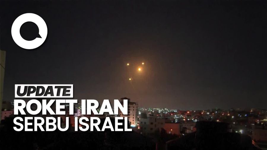 Video Roket-roket Iran di Langit Israel Bikin Warga Panik