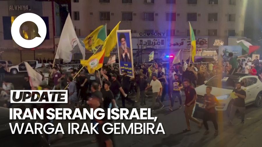 Video: Momen Warga Irak Bersukacita Sambut Serangan Iran ke Israel