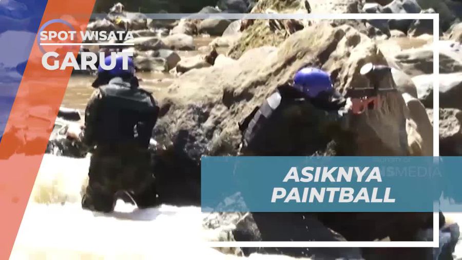 Seru-seruan Adu Ketangkasan Bermain Paintball di Garut