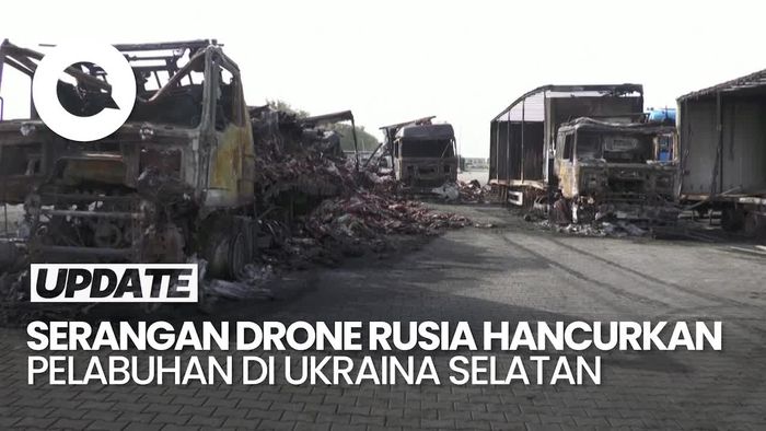Video: Serangan Drone Rusia Bikin Pelabuhan Ukraina Selatan Luluh Lantak