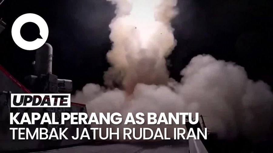 Video: Momen Kapal Perang AS Bantu Israel Adang Rudal Iran