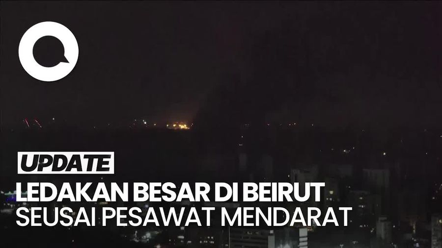 Video: Detik-detik Ledakan Besar di Beirut Terekam Setelah Pesawat Mendarat