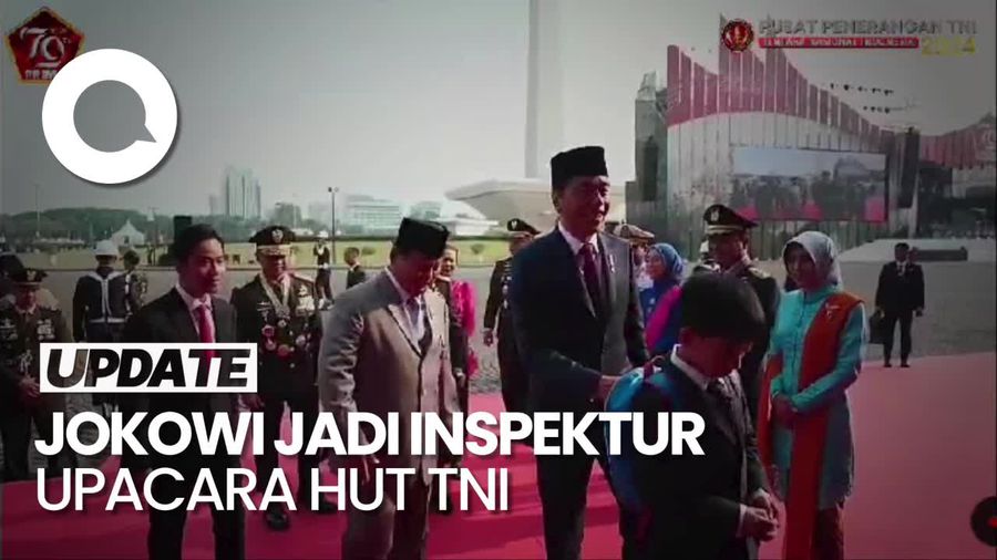 Video: Jokowi Tiba di Monas Bareng Jan Ethes, Jadi Inspektur Upacara HUT TNI
