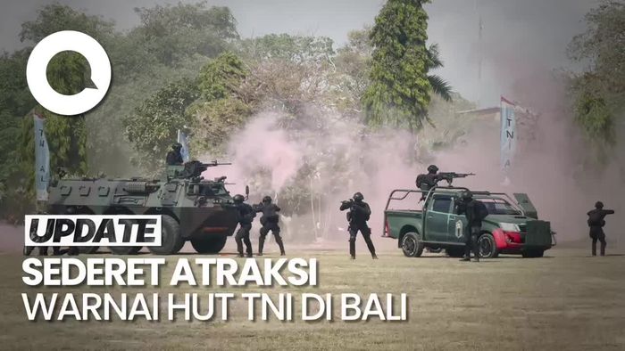 Video: Ada Ledakan Bom hingga Pawai Pasukan Warnai HUT TNI di Bali