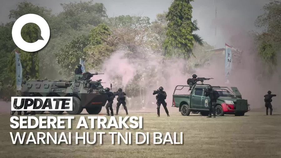 Video: Ada Ledakan Bom hingga Pawai Pasukan Warnai HUT TNI di Bali
