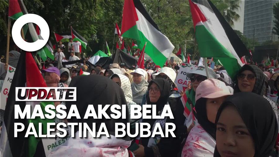Video: Massa Aksi Bela Palestina Bubar, Jl Medan Merdeka Selatan Dibuka