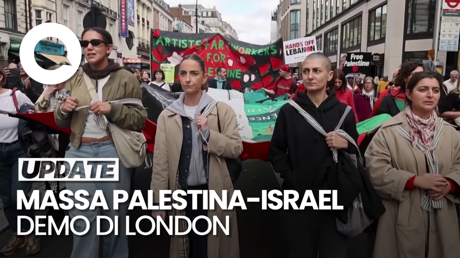 Video Massa Palestina dan Israel Saling Protes di London