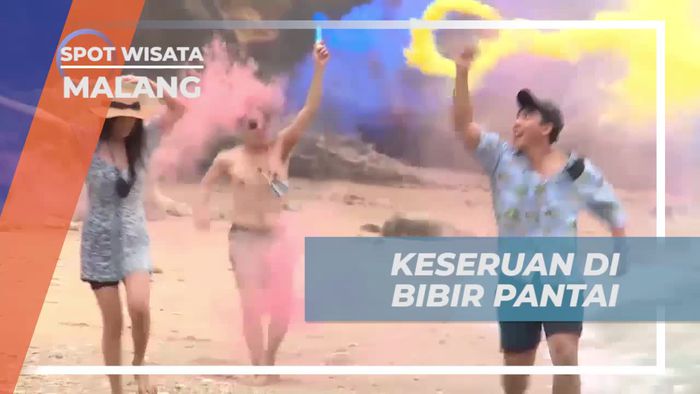 Keseruan Berlari di Pantai Teluk Asmara, Kota Malang