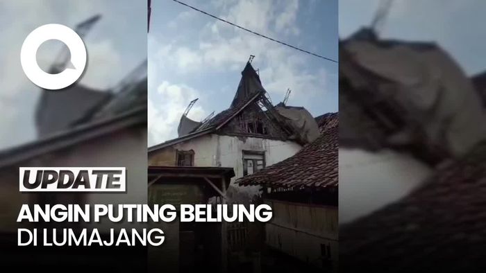 Video Tenda Hajatan Terbang ke Atap Rumah Warga Seusai Diterjang Puting Beliung