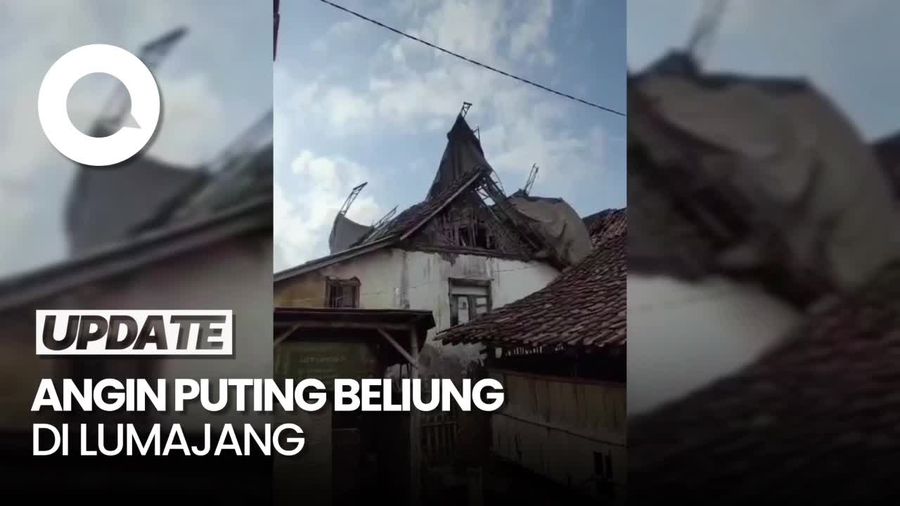 Video Tenda Hajatan Terbang ke Atap Rumah Warga Seusai Diterjang Puting Beliung