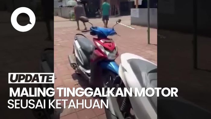 Video: Viral Maling Helm Kabur Tinggalkan Motornya saat Dikejar Warga di Bogor