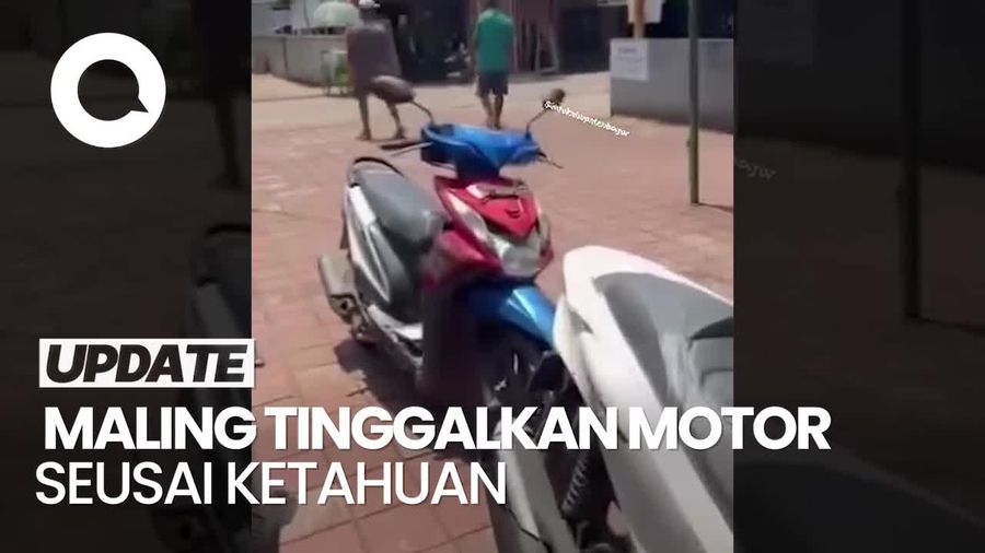 Video: Viral Maling Helm Kabur Tinggalkan Motornya saat Dikejar Warga di Bogor