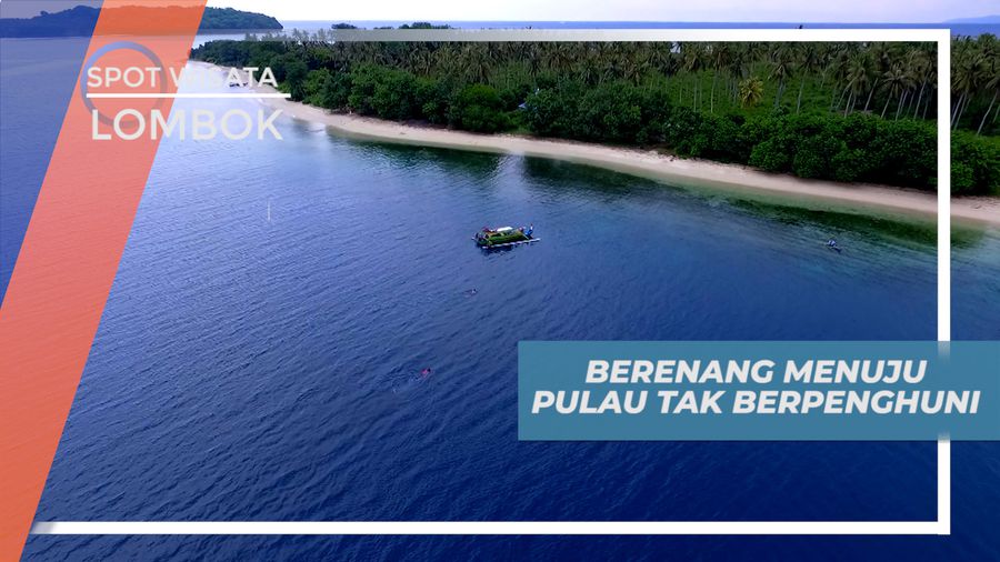 Berenang Menembus Ombak Menuju Pulau Tak Berpenghuni di Lombok