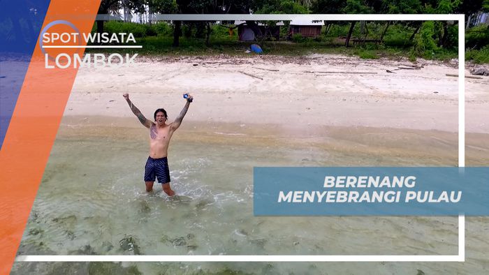 Berenang Menantang Gelombang Menuju Pantai Gili Kedis di Lombok