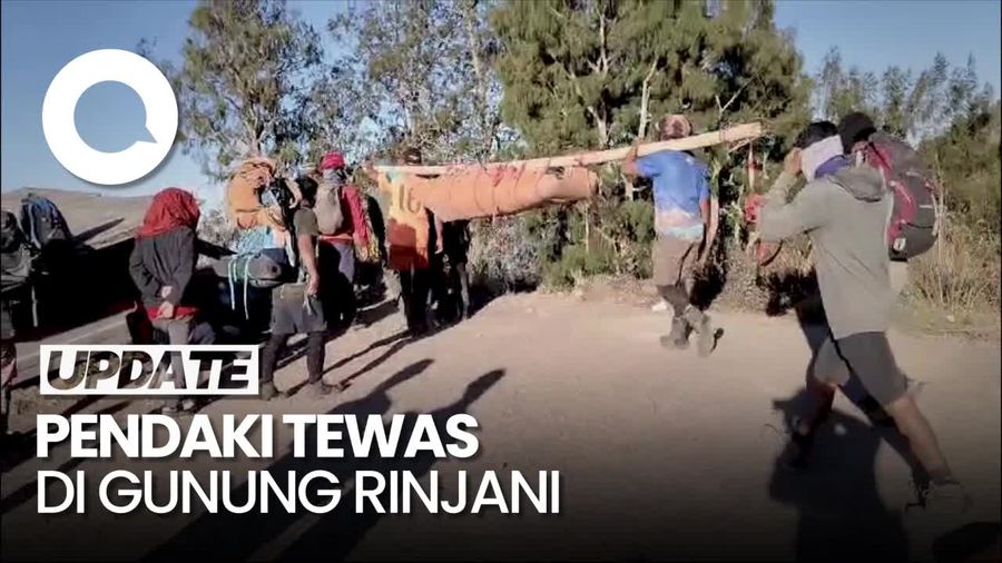Video Dramatis Evakuasi Jasad Pendaki yang Tewas di Gunung Rinjani