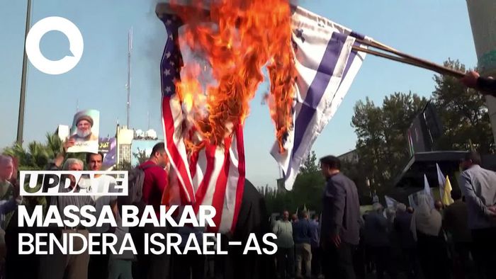 Video: Tuntut Kemerdekaan Palestina, Demonstran Iran Bakar Bendera Israel-AS
