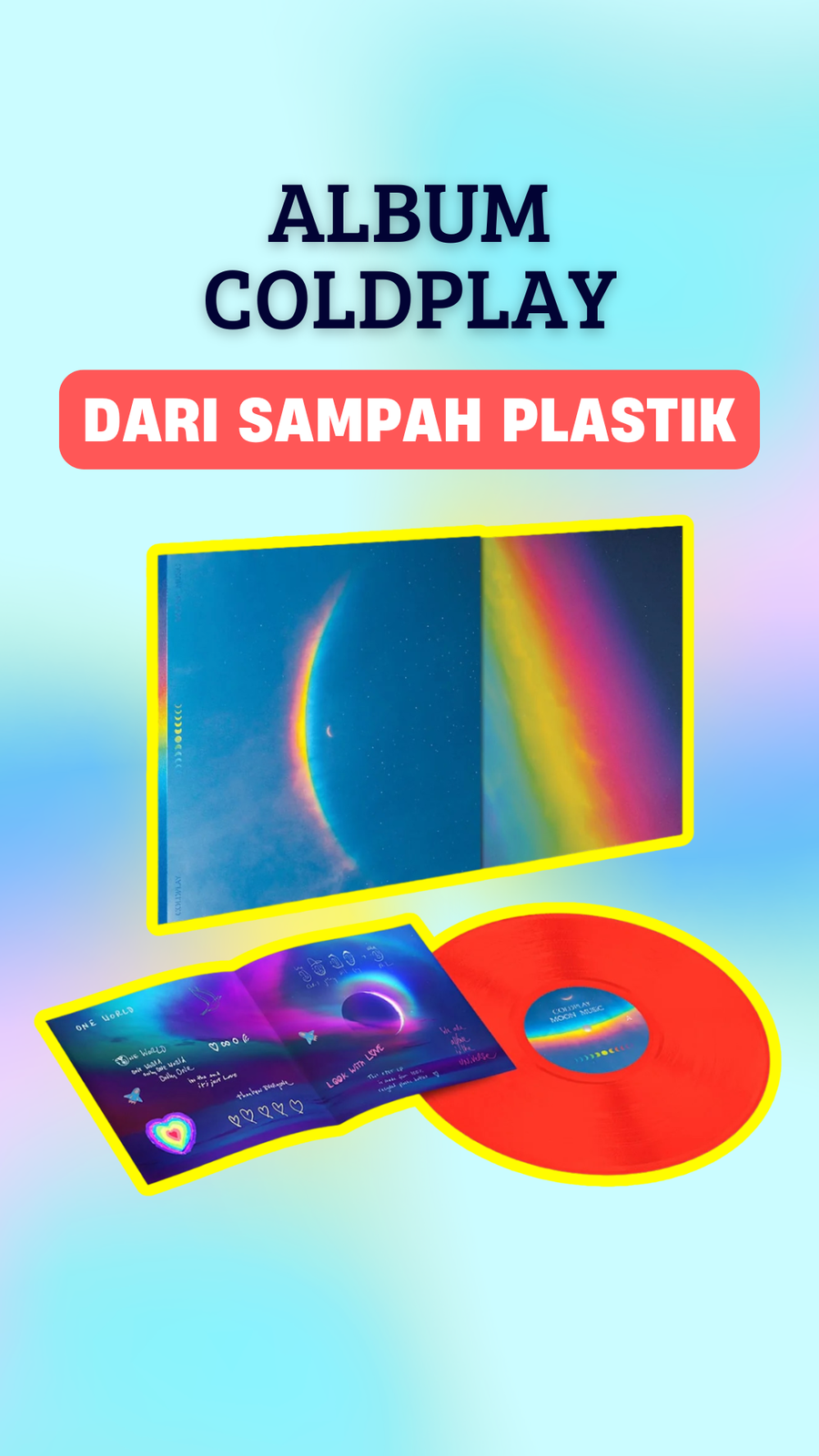 Video: Coldplay Rilis Vinyl Moon Music dari Sampah Plastik Sungai Cisadane