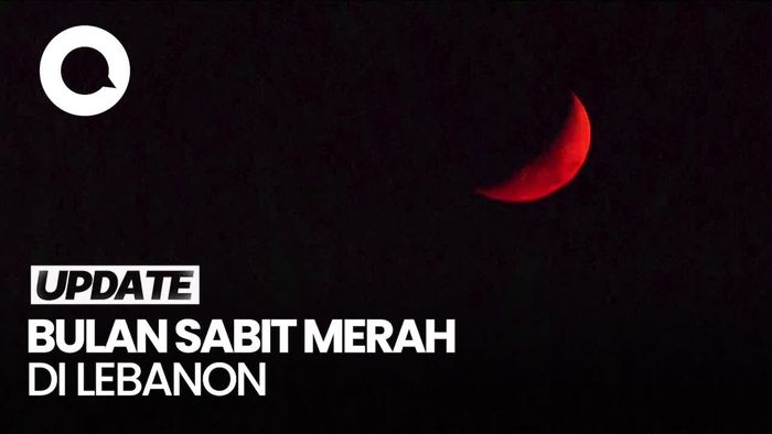 Video: Penampakan Bulan Sabit Berwarna Merah di Lebanon