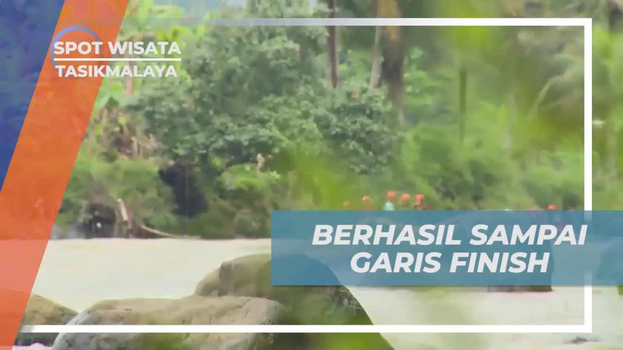Mencapai Garis Finish dengan Penuh Perjuangan di Rafting Sungai Ciwulan Tasikmalaya