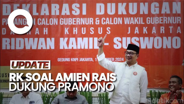 Video Amien Rais Dukung Pramono-Rano, RK: Demokrasi adalah Pilihan