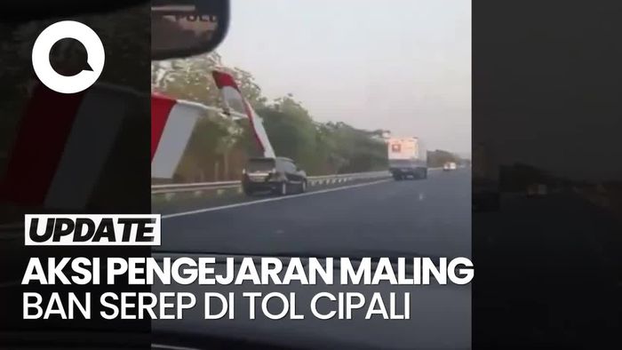 Video Dramatis Polisi Kejar Maling Ban Serep di Tol CIpali Bak Film Aksi
