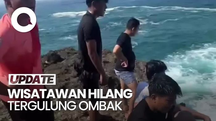 Video: Detik-detik Wisatawan Hilang Tersapu Ombak di Pantai Tulungagung