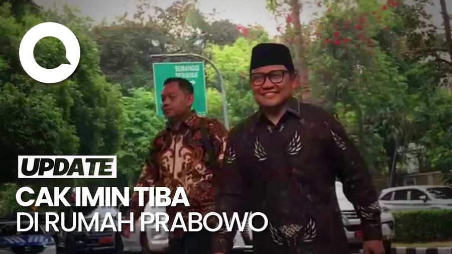 Video: Cak Imin Semringah saat Tiba di Rumah Prabowo Susul Calon Menteri