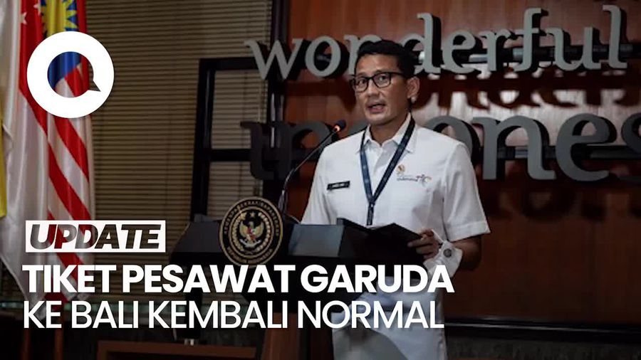 Video: Sandi Klaim Tiket Maskapai Garuda Menuju Bali Sudah Turun 45%