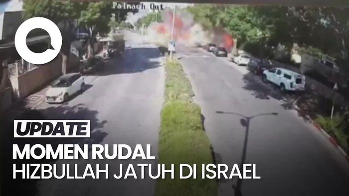 Video CCTV Rudal Hizbullah Jatuh di Jalanan Israel