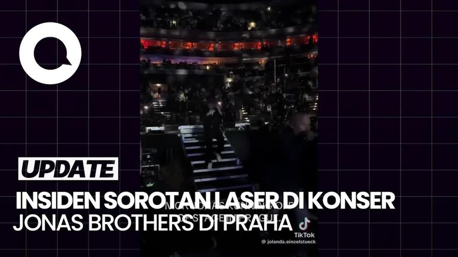 Video: Konser Jonas Brothers di Praha Disetop Sementara gegara Sorotan Laser