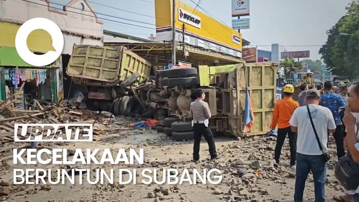 Video Kecelakaan Beruntun 8 Kendaraan di Subang Tewaskan 2 Orang