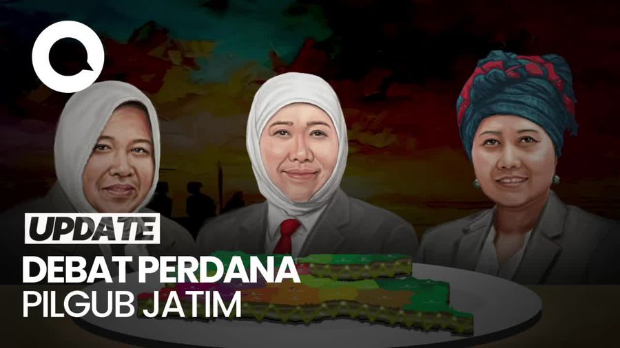 Video Kedatangan Paslon Pilgub Jatim Jelang Debat Perdana